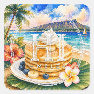 Quadrado HIMELE Adesivo Little Hawaiʻi — Panqueca