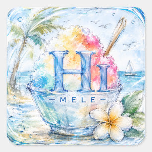 Quadrado HIMELE Adesivo Little Hawaiʻi — Raspadinha