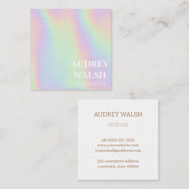 Quadrado Holographic simplesmente cartão de visita quadrada (Frente/Verso)