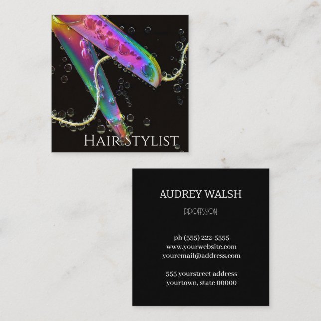 Quadrado Holographic simplesmente cartão de visita quadrada (Frente/Verso)