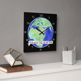 Quadrado Hora de Mudar a Paz no Relógio da Terra