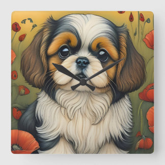 Quadrado Ideia de presente de relógio giro Shihtzu