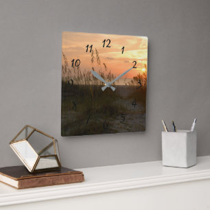 Quadrado Ilha Sunrise Tybee, Relógio de Muro da Geórgia