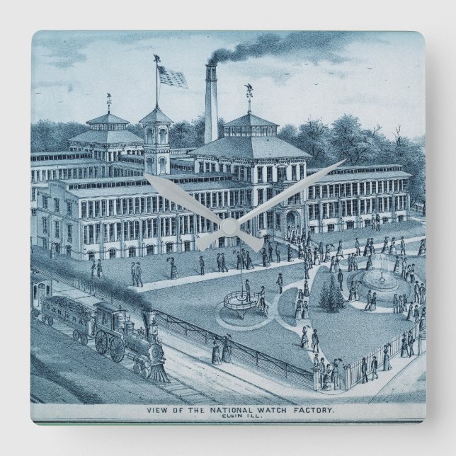 Quadrado Imagem 1871 da fábrica do relógio de Elgin Elgin (Frente)