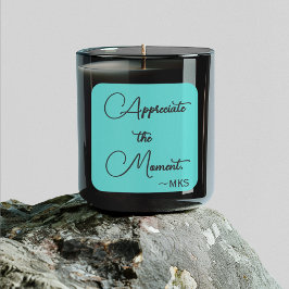 Quadrado Iniciais de Turquesa do Adesivo e afirmação positi