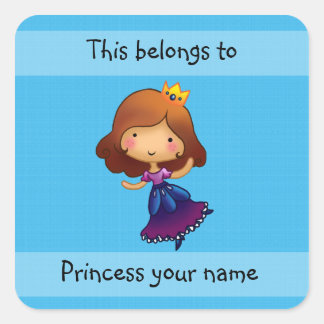 Quadrado Isto pertence ao adesivo da princesa