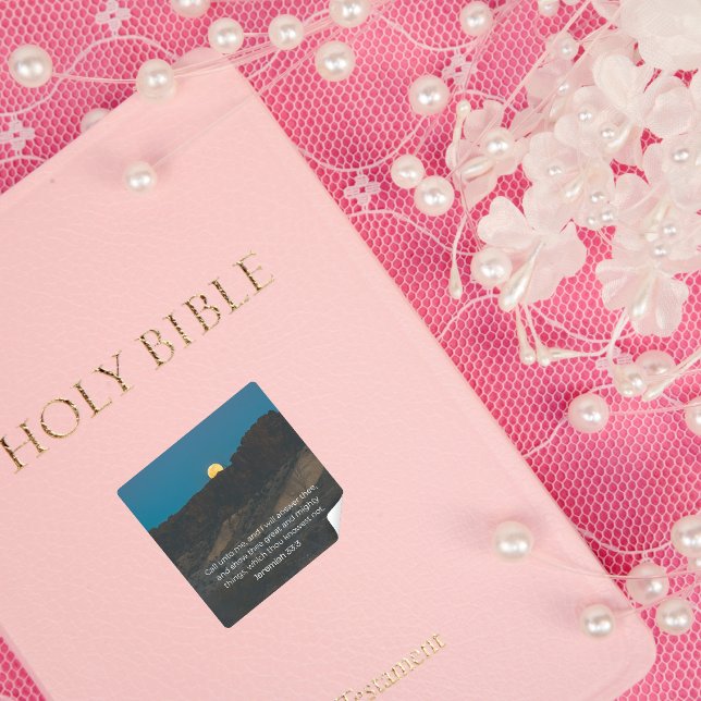 Quadrado Jeremias 33:3 KJV Adesivo Coleção Fé no Deserto (Criador carregado)