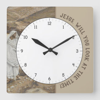 Quadrado Jesus, você verá o relógio do Cristo do tempo