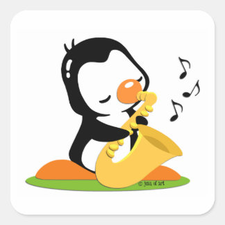 Quadrado Jogar adesivo saxofone