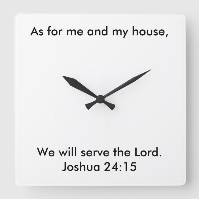 Quadrado Joshua 24:15 Relógio (Frente)