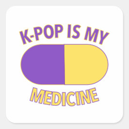Quadrado K-Pop é meu adesivo de medicamentos