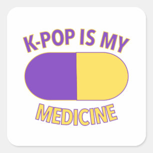 Quadrado K-Pop é meu adesivo de medicamentos