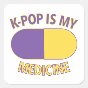 Quadrado K-Pop É Minha Medicina Ver 2 Adesivo