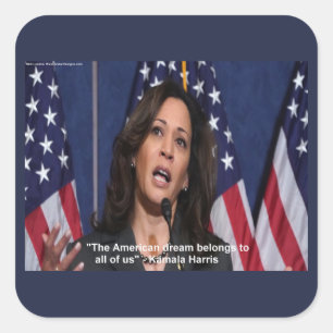 Quadrado Kamala Harris & Citação do Sonho Americano Adesivo