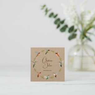 Quadrado Kraft Hummingbird Cartão de visita