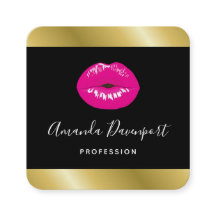 Lábios brilhante rosa quente no Cartão de visita p