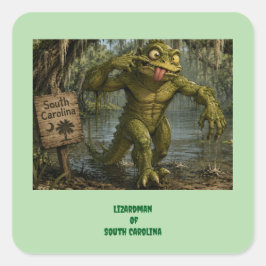 Quadrado Lagarto Homem de adesivo de criptoide da Carolina 