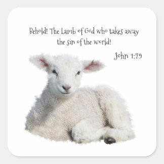 Quadrado Lamb do adesivo de Deus