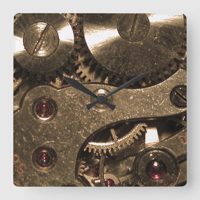 Quadrado Lâminas De Relógio De Metal Steampunk (Frente)