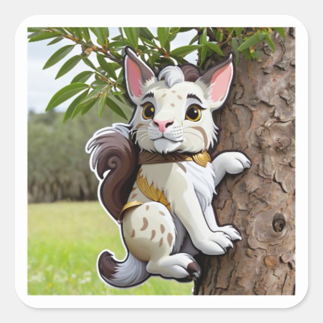 Quadrado Leão atrás do adesivo da árvore (Frente)