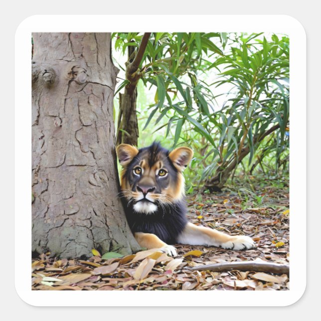 Quadrado Leão no adesivo das Sombras (Frente)