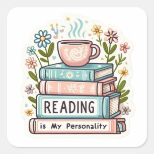 Quadrado Leitura Aconchegante É Minha Personalidade Adesivo