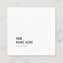 Quadrado Limpe o cartão de visita moderno minimalista do