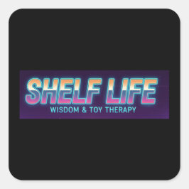 Quadrado Logotipo da Shelf Life 2 Adesivo