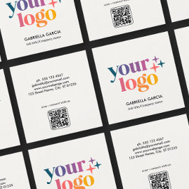 Quadrado Logotipo moderno Código QR Cartão de visita básico
