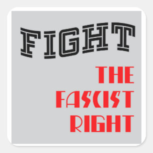 Quadrado Lute contra a direita fascista - adesivo