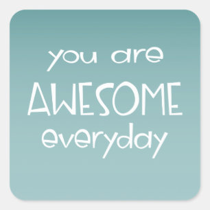 Quadrado Magnífico Ombre Teal   Adesivo de professor