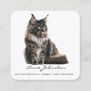 Quadrado Maine Coon Cat Square Cartão de visita