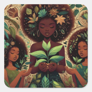 Quadrado Mantenha o adesivo das plantas