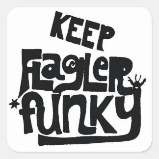 Quadrado Mantenha o adesivo Funky Flagler