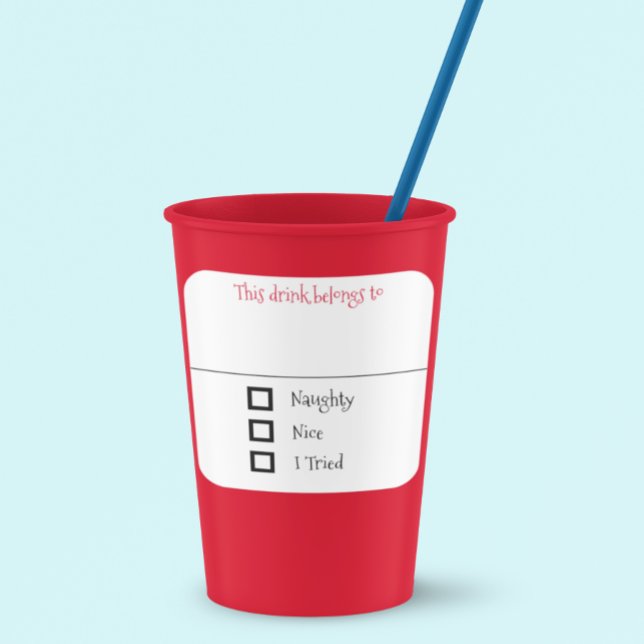 Quadrado Marcador de Adesivo de Bebida Nome Natal Divertido (Criador carregado)