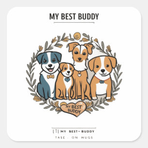 Quadrado Melhor adesivo Buddy