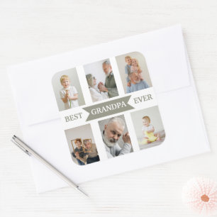 Quadrado Melhor Avô do Mundo Adesivo de Fotos Personaliza