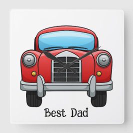 Quadrado Melhor Relógio de Pais. Totalmente personalizável.