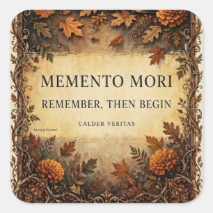 Quadrado Memento Mori — Lembre-se Então Comece Adesivo
