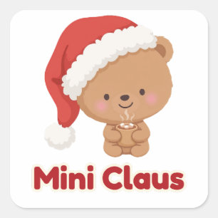 Quadrado Mini Claus Urso Filhote Cacau Adesivo