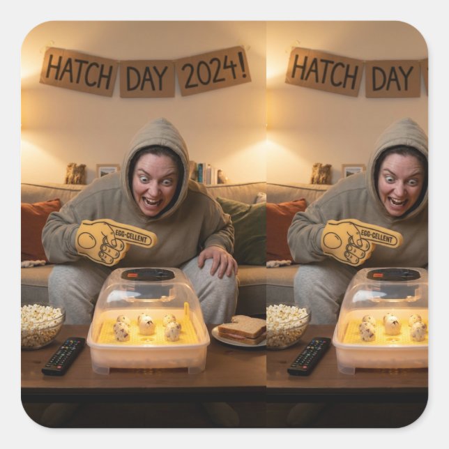 Quadrado Mini Hatch Celebration – Adesivo Divertido (Frente)