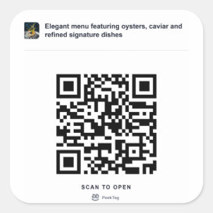 Quadrado Modelo de Adesivo QR PeekTag