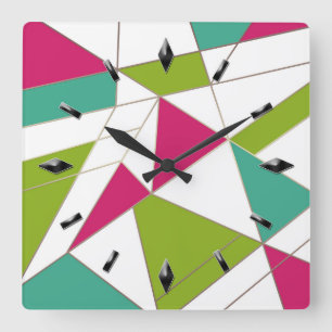 Quadrado Moderno, elegante, abstrato, decorativo, relógio