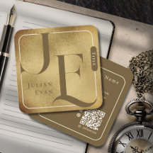 Monograma Retroativo - Cartão de visita de quadrad