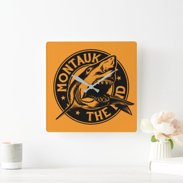 Quadrado Montauk Salvage Co. Montauk Relógio Final Da Pared (Lar)