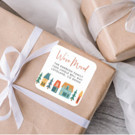 Quadrado Movemos o adesivo de feriado