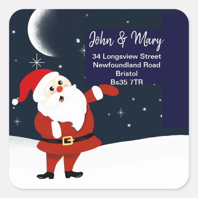 Quadrado Mudança de Papais noeis de natal do adesivo do End (Frente)