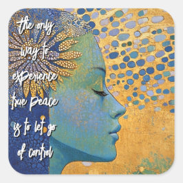 Quadrado Mulher Azul Deixar Ir O Adesivo De Controle