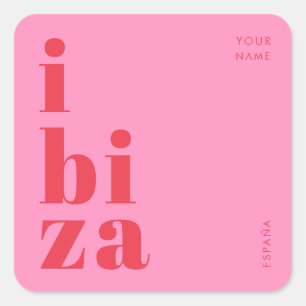 Quadrado Na moda Ibiza Espanha adesivo