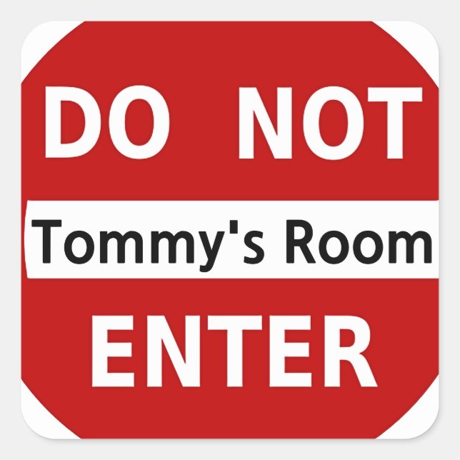 Quadrado Não entre no adesivo (Frente)